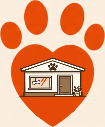Ilustración corporativa del alojamiento canino
